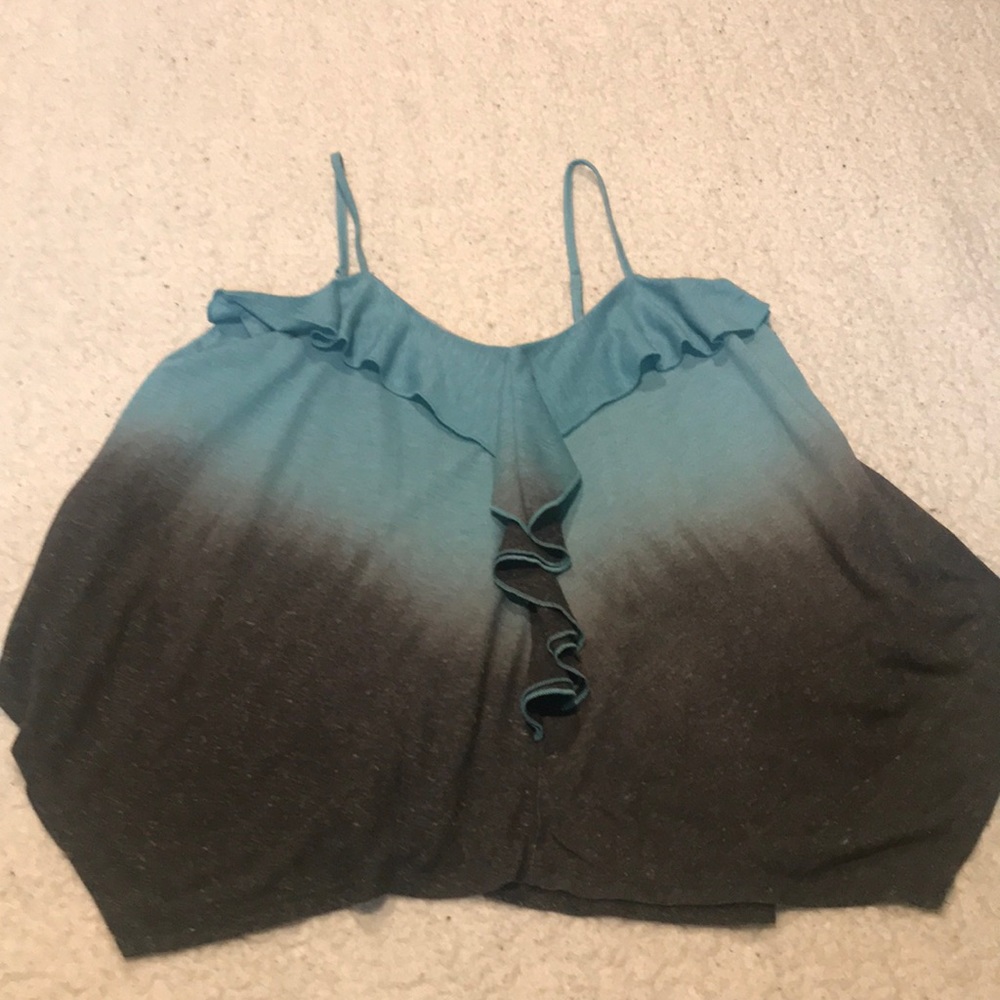 Ombré blue-gray spaghetti strapped tank top